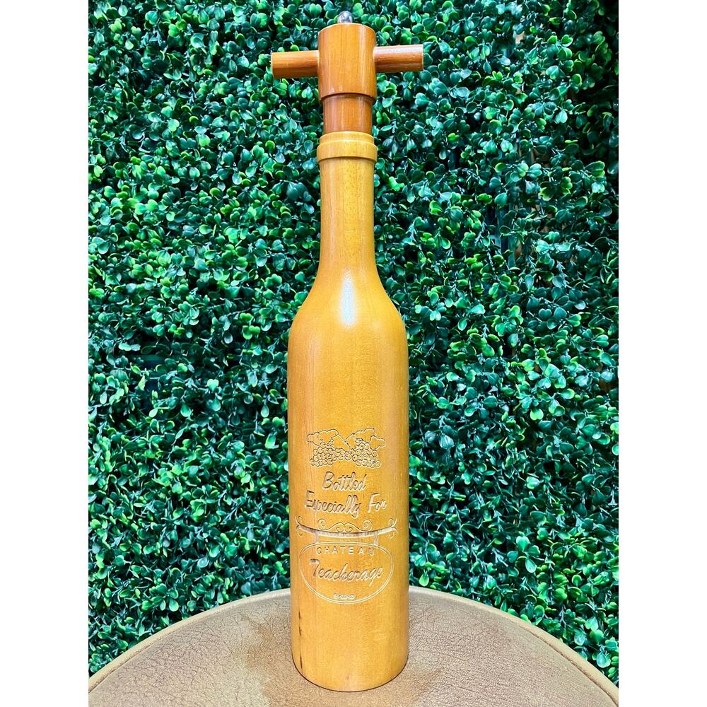 Wooden Wine Bottle Pepper Grinder.